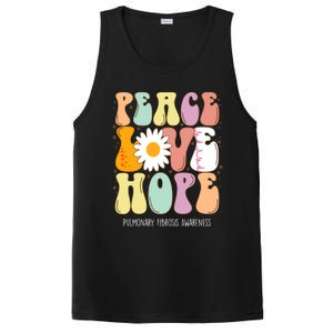 Peace Love Hope Pulmonary Fibrosis Awareness Gift PosiCharge Competitor Tank