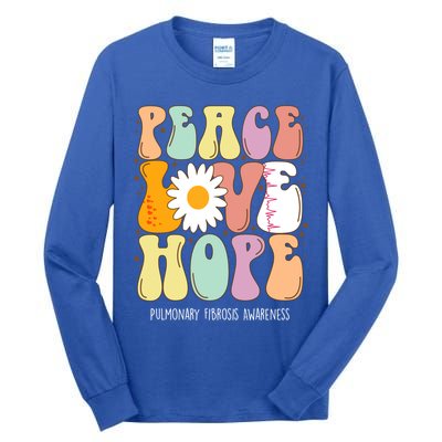 Peace Love Hope Pulmonary Fibrosis Awareness Gift Tall Long Sleeve T-Shirt