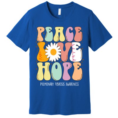 Peace Love Hope Pulmonary Fibrosis Awareness Gift Premium T-Shirt