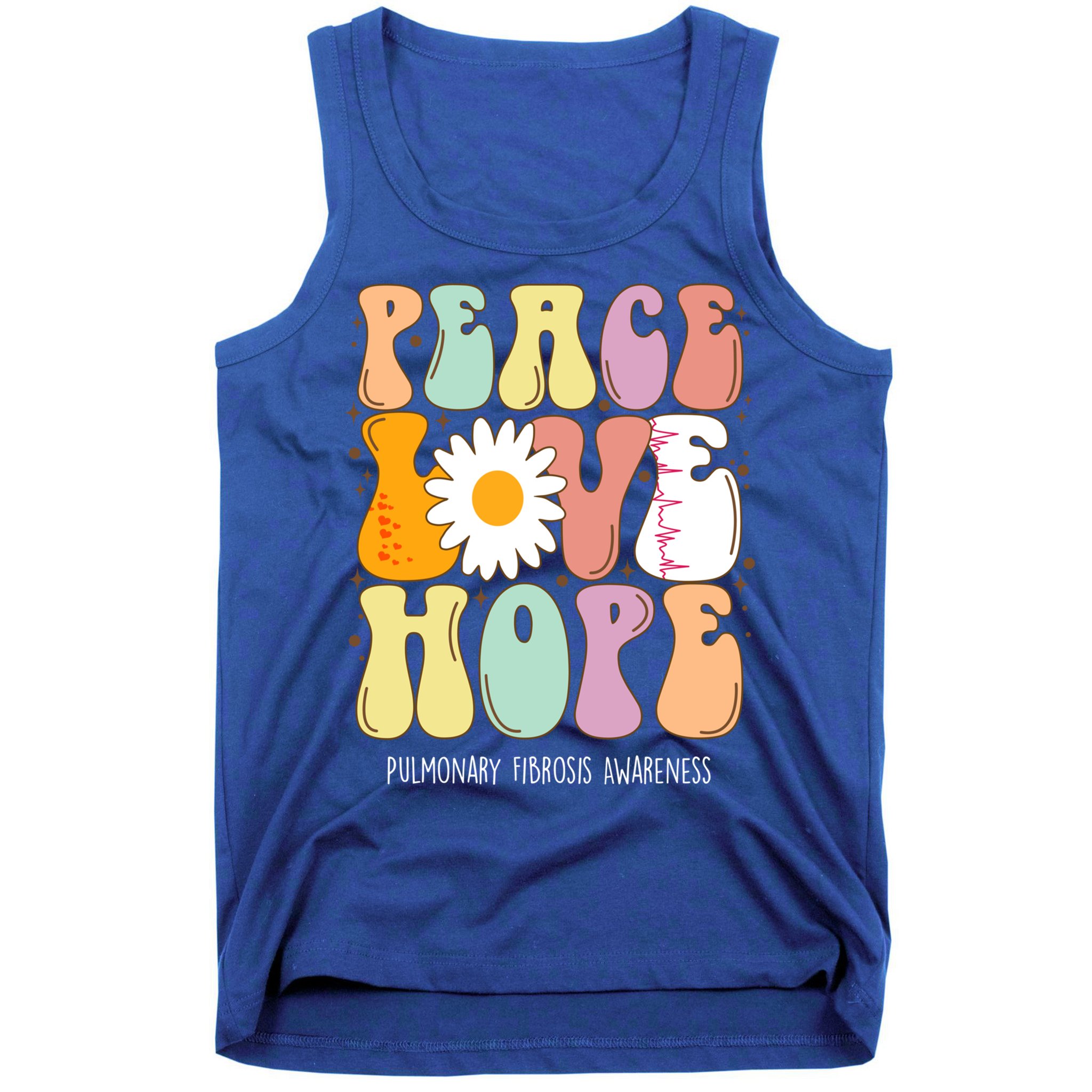 Peace Love Hope Pulmonary Fibrosis Awareness Gift Tank Top