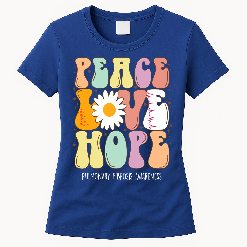 Peace Love Hope Pulmonary Fibrosis Awareness Gift Womens T-Shirt