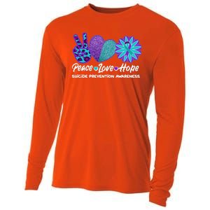 Peace Love Hope Suicide Prevention Awareness Cooling Performance Long Sleeve Crew