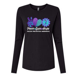 Peace Love Hope Suicide Prevention Awareness Womens Cotton Relaxed Long Sleeve T-Shirt