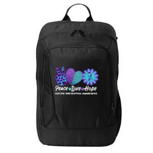 Peace Love Hope Suicide Prevention Awareness City Backpack