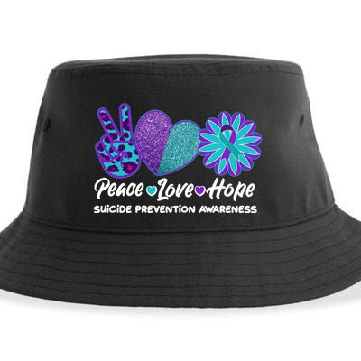 Peace Love Hope Suicide Prevention Awareness Sustainable Bucket Hat