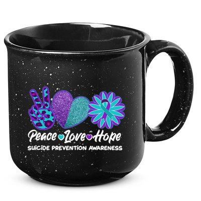 Peace Love Hope Suicide Prevention Awareness 15oz Campfire Ceramic Mug