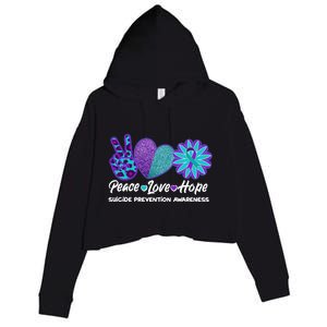 Peace Love Hope Suicide Prevention Awareness Crop Fleece Hoodie