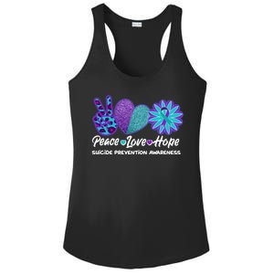 Peace Love Hope Suicide Prevention Awareness Ladies PosiCharge Competitor Racerback Tank