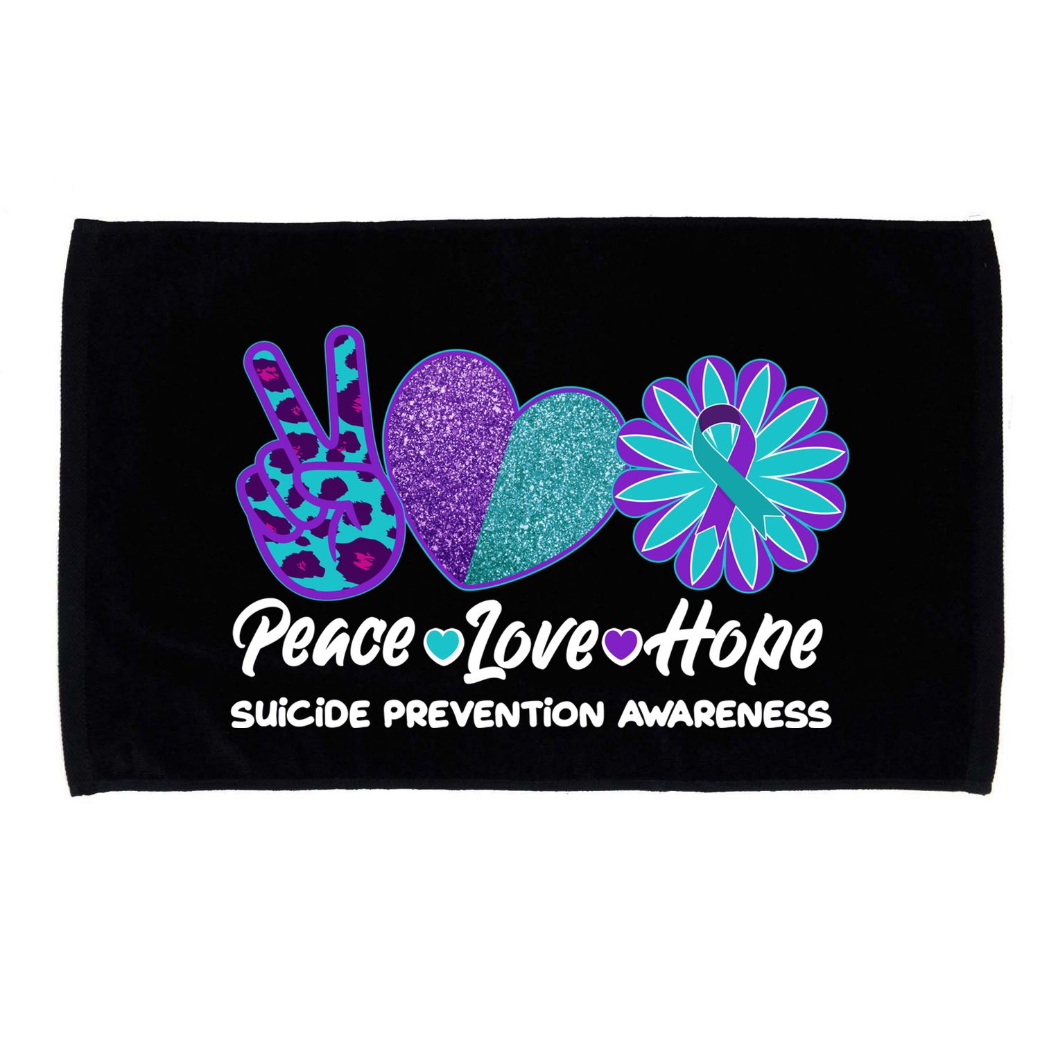 Peace Love Hope Suicide Prevention Awareness Microfiber Hand Towel