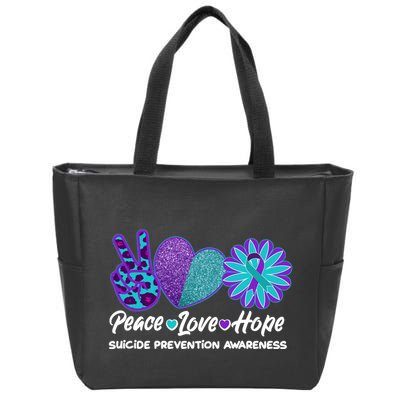 Peace Love Hope Suicide Prevention Awareness Zip Tote Bag