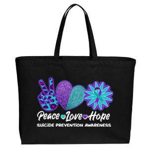 Peace Love Hope Suicide Prevention Awareness Cotton Canvas Jumbo Tote