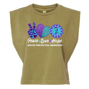 Peace Love Hope Suicide Prevention Awareness Garment-Dyed Women's Muscle Tee