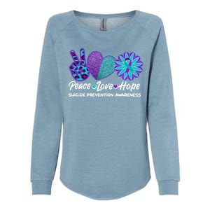 Peace Love Hope Suicide Prevention Awareness Womens California Wash Sweatshirt