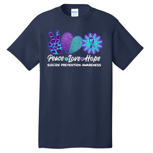 Peace Love Hope Suicide Prevention Awareness Tall T-Shirt