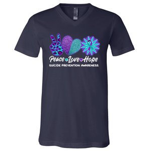 Peace Love Hope Suicide Prevention Awareness V-Neck T-Shirt