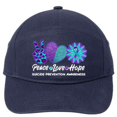 Peace Love Hope Suicide Prevention Awareness 7-Panel Snapback Hat