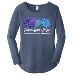 Peace Love Hope Suicide Prevention Awareness Women's Perfect Tri Tunic Long Sleeve Shirt