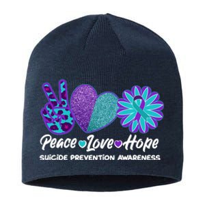 Peace Love Hope Suicide Prevention Awareness Sustainable Beanie