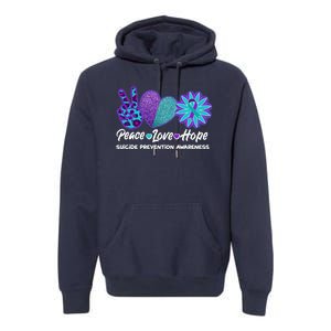 Peace Love Hope Suicide Prevention Awareness Premium Hoodie