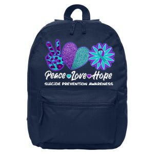 Peace Love Hope Suicide Prevention Awareness 16 in Basic Backpack