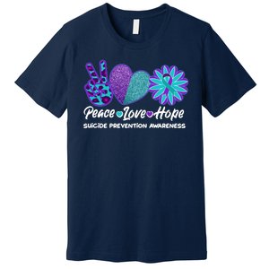 Peace Love Hope Suicide Prevention Awareness Premium T-Shirt