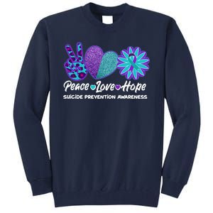 Peace Love Hope Suicide Prevention Awareness Tall Sweatshirt