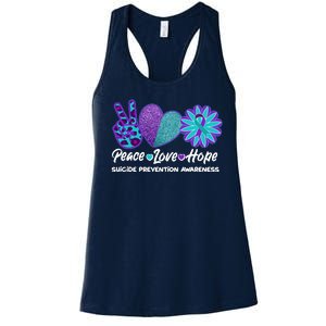 Peace Love Hope Suicide Prevention Awareness Women's Racerback Tank