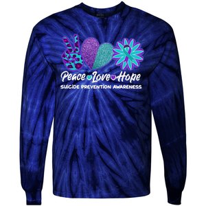 Peace Love Hope Suicide Prevention Awareness Tie-Dye Long Sleeve Shirt