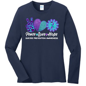 Peace Love Hope Suicide Prevention Awareness Ladies Long Sleeve Shirt