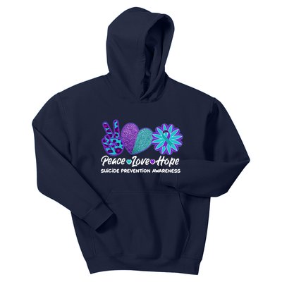 Peace Love Hope Suicide Prevention Awareness Kids Hoodie