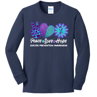 Peace Love Hope Suicide Prevention Awareness Kids Long Sleeve Shirt