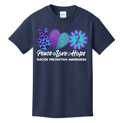 Peace Love Hope Suicide Prevention Awareness Kids T-Shirt