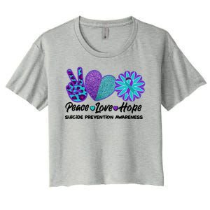 Peace Love Hope Suicide Prevention Awareness Women's Crop Top Tee