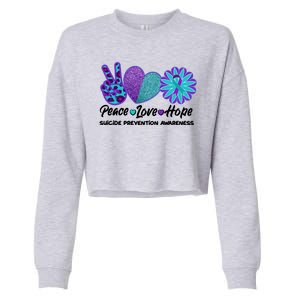 Peace Love Hope Suicide Prevention Awareness Cropped Pullover Crew