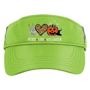 Peace Love Halloween Happy Halloween Pumpkin Leopard Heart Adult Drive Performance Visor