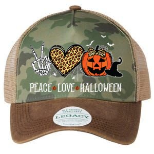 Peace Love Halloween Happy Halloween Pumpkin Leopard Heart Legacy Tie Dye Trucker Hat