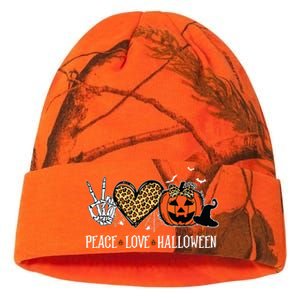 Peace Love Halloween Happy Halloween Pumpkin Leopard Heart Kati Licensed 12" Camo Beanie