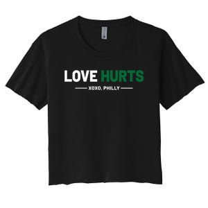 Philadelphia Love Hurts Philly Fan Pride Cute Women's Crop Top Tee