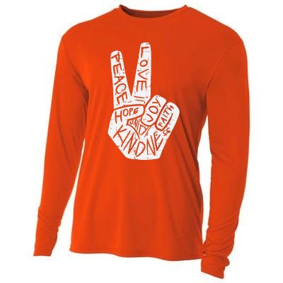 Peace Love Hope Unity Day Orange Anti Bullying Cooling Performance Long Sleeve Crew