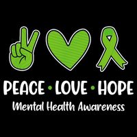 Peace Love Hope Mental Health Awareness Green Ribbon Funny 16 in Basic Backpack