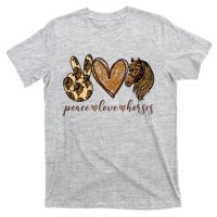 Peace Love Horses Girl I Love My Horses Equestrian Horseback T-Shirt