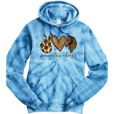 Peace Love Horses Girl I Love My Horses Equestrian Horseback Tie Dye Hoodie