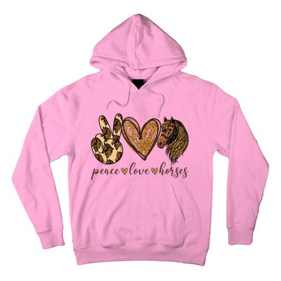 Peace Love Horses Girl I Love My Horses Equestrian Horseback Hoodie