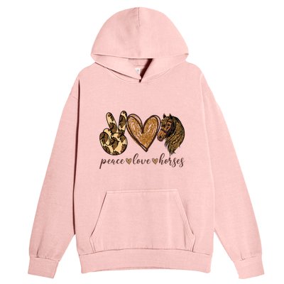 Peace Love Horses Girl I Love My Horses Equestrian Horseback Urban Pullover Hoodie