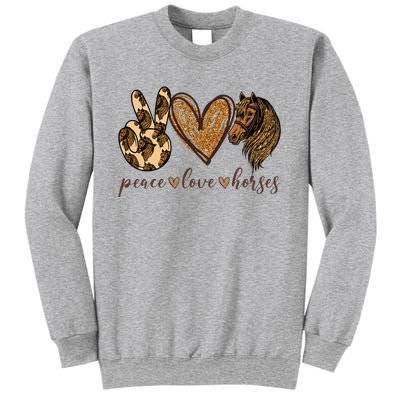 Peace Love Horses Girl I Love My Horses Equestrian Horseback Sweatshirt