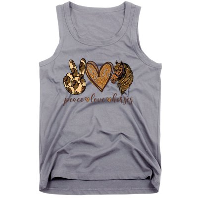 Peace Love Horses Girl I Love My Horses Equestrian Horseback Tank Top