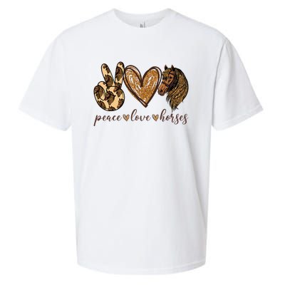 Peace Love Horses Girl I Love My Horses Equestrian Horseback Sueded Cloud Jersey T-Shirt