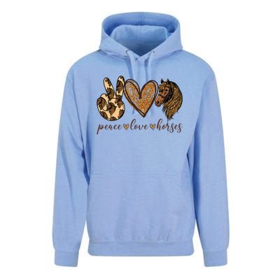 Peace Love Horses Girl I Love My Horses Equestrian Horseback Unisex Surf Hoodie