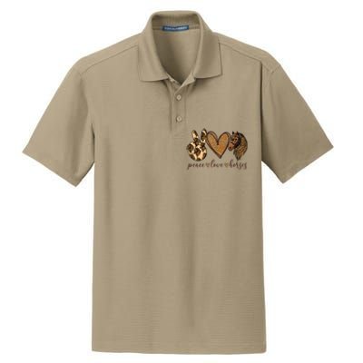 Peace Love Horses Girl I Love My Horses Equestrian Horseback Dry Zone Grid Polo