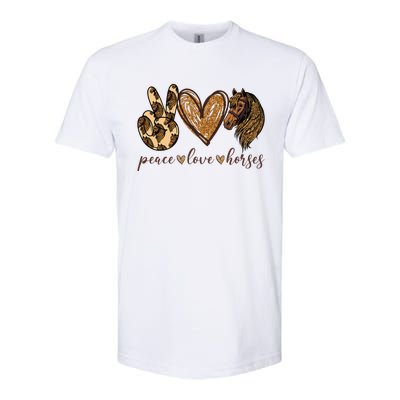 Peace Love Horses Girl I Love My Horses Equestrian Horseback Softstyle CVC T-Shirt